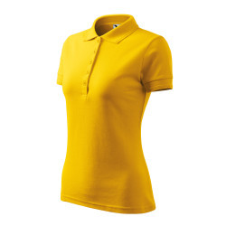 Дамска тениска с яка, жълта