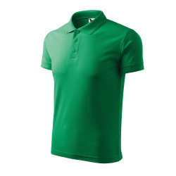 Мъжка тениска с яка, зелено кели грийн
